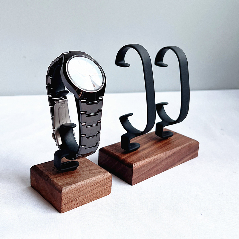 Jewelry And Watches Inc - Wooden C‑Shaped Watch Holder, Solid Wood