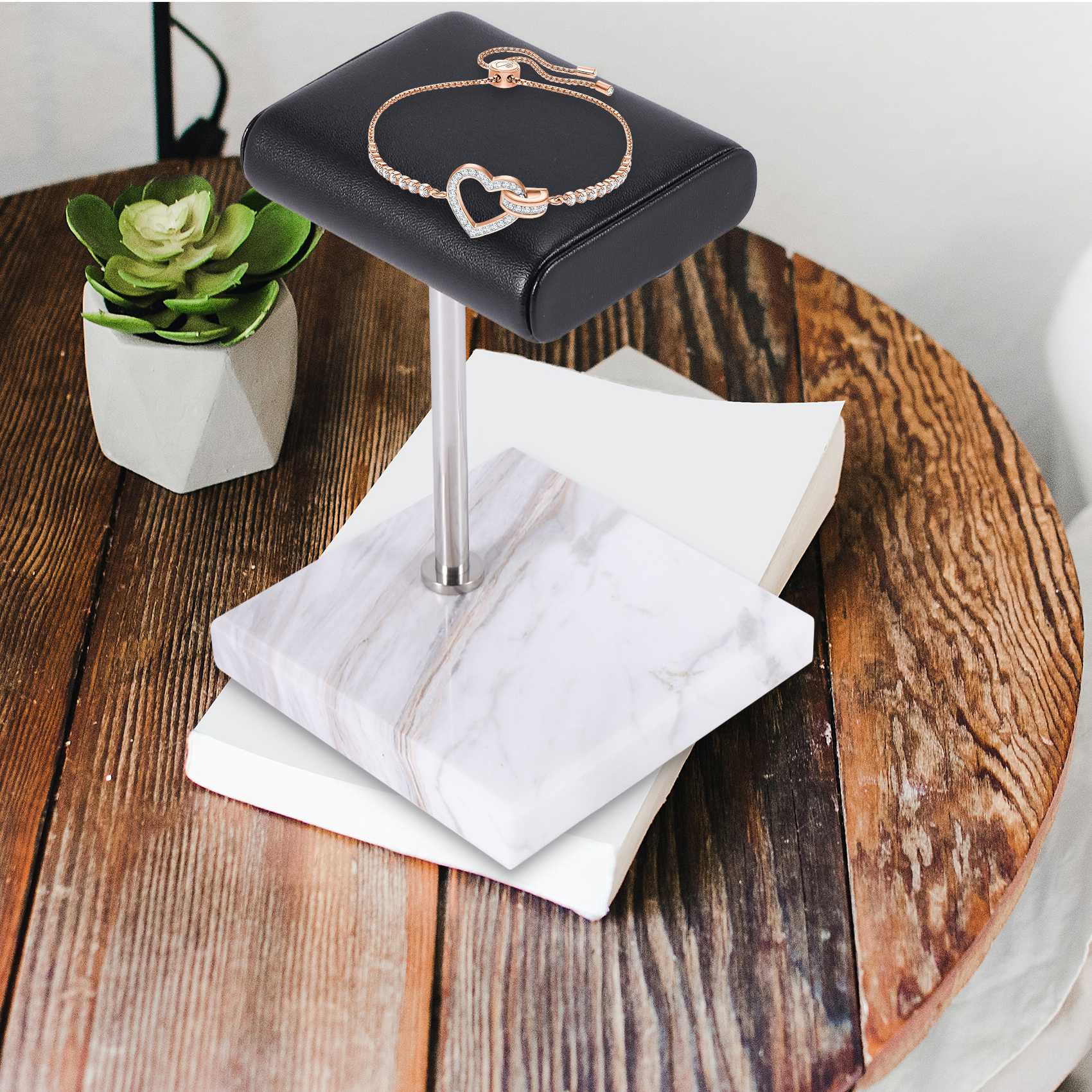 Jewelry For Watches - ABQR White Marble Watch Bracelet Display